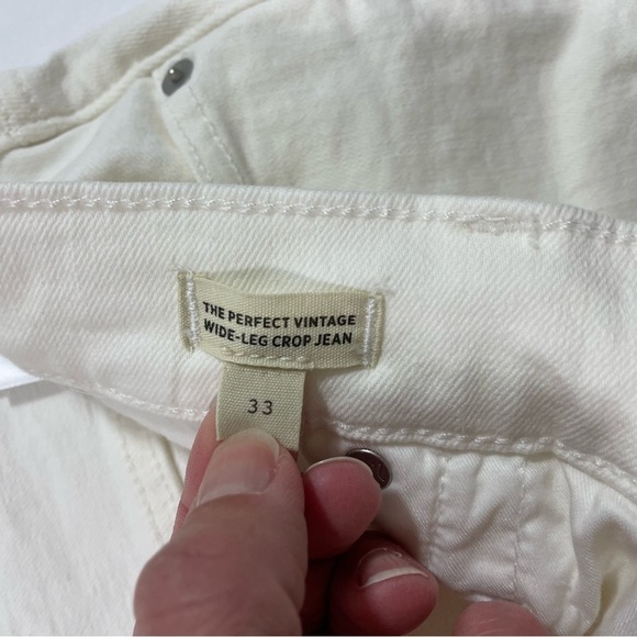 New Madewell The Perfect Vintage Wide Leg Crop Jean Tile White - Picture 6 of 11
